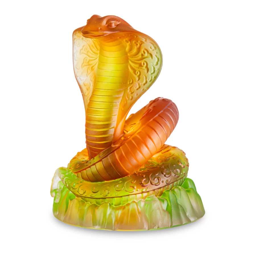 Фигурка Decor de table Змея 9х12 см, хрустальное тесто, янтарно-зеленая, п/к