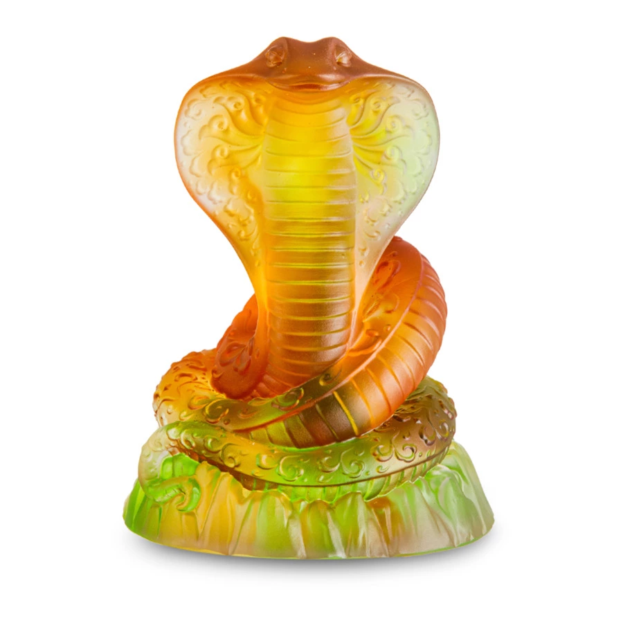 Фигурка Decor de table Змея 9х12 см, хрустальное тесто, янтарно-зеленая, п/к