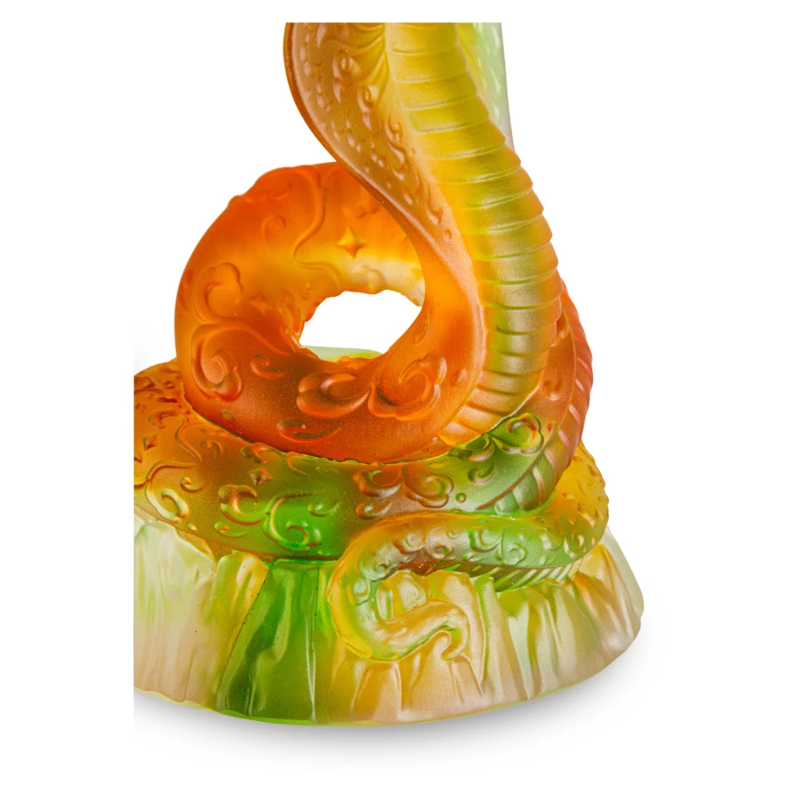 Фигурка Decor de table Змея 9х12 см, хрустальное тесто, янтарно-зеленая, п/к