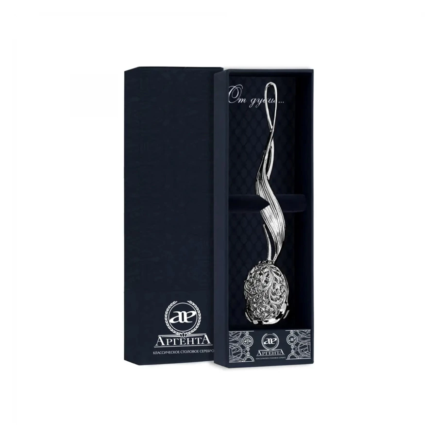 Ситечко для чая в футляре АргентА Classic Тюльпан 13,7 см, 34,79 г, серебро 925