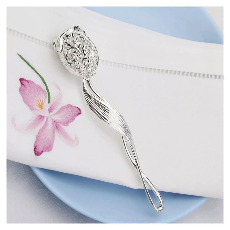 Ситечко для чая в футляре АргентА Classic Тюльпан 13,7 см, 35,49 г, серебро 925