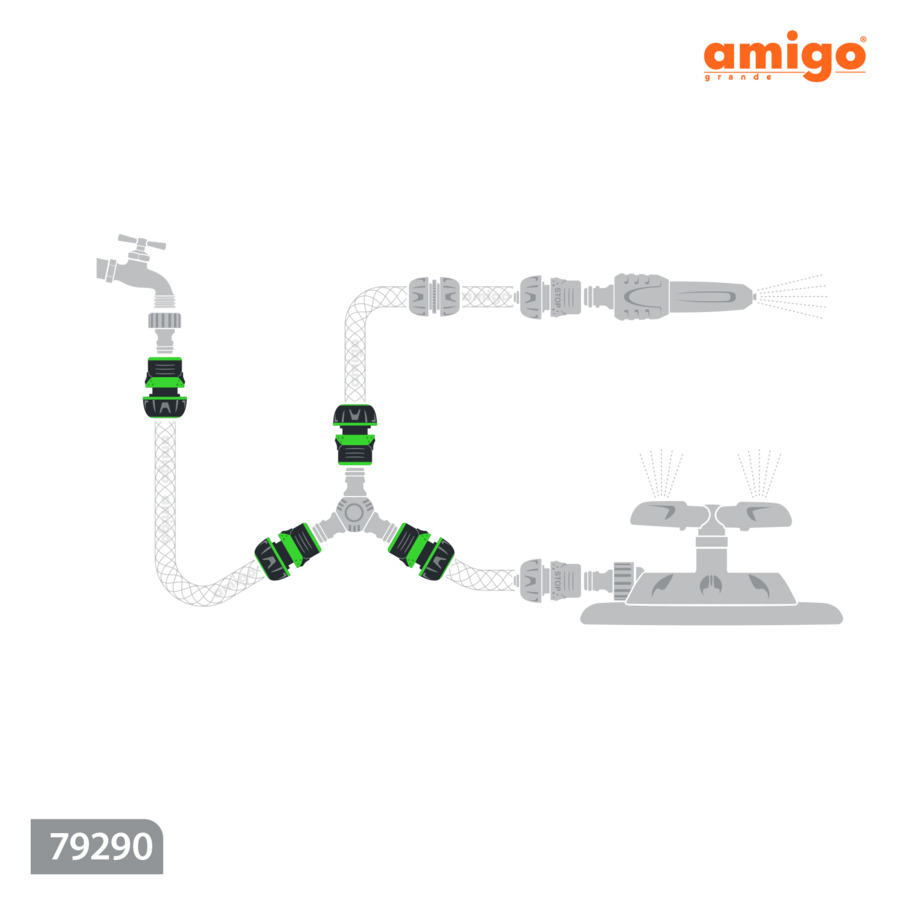 Коннектор цанговое сеодинение Amigo 3/4, abs-пластик