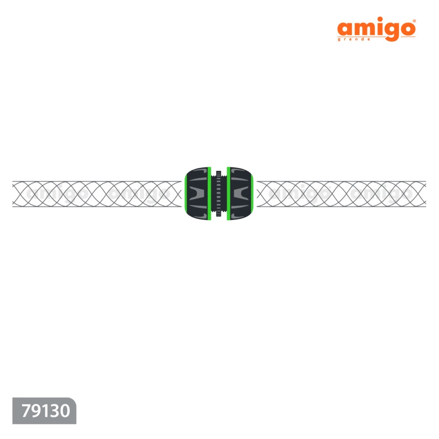 Коннектор соединительный цанговое соединениеAmigo 3/4", abs-пластик, 79130