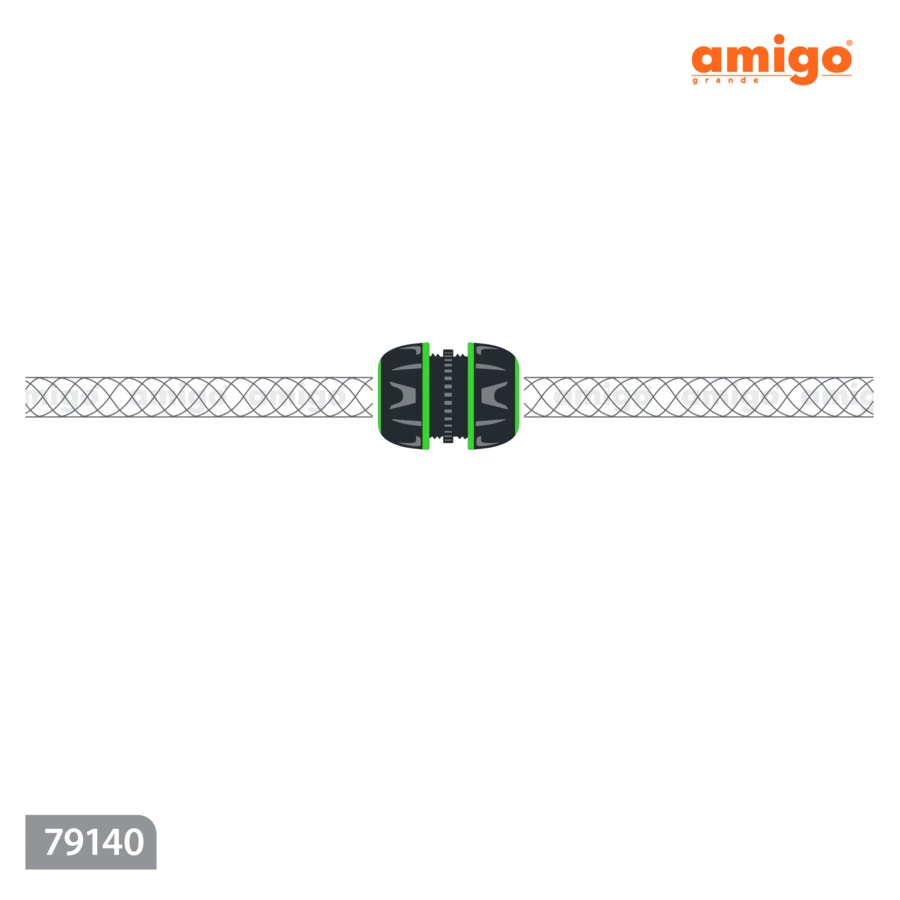 Коннектор соединительный цанговое соединениеAmigo 1/2", abs-пластик, 79140