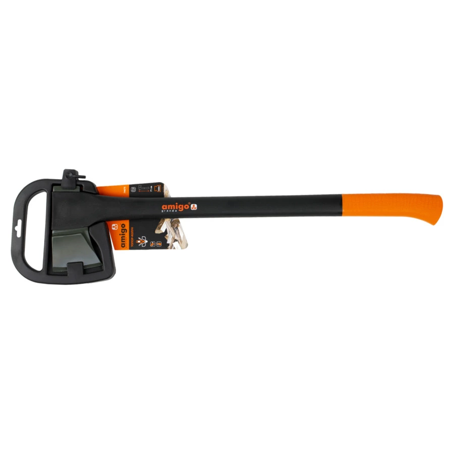 Топор колун Amigo 1000г, 72 см, ручка фибергласс, сталь кованая, 74475