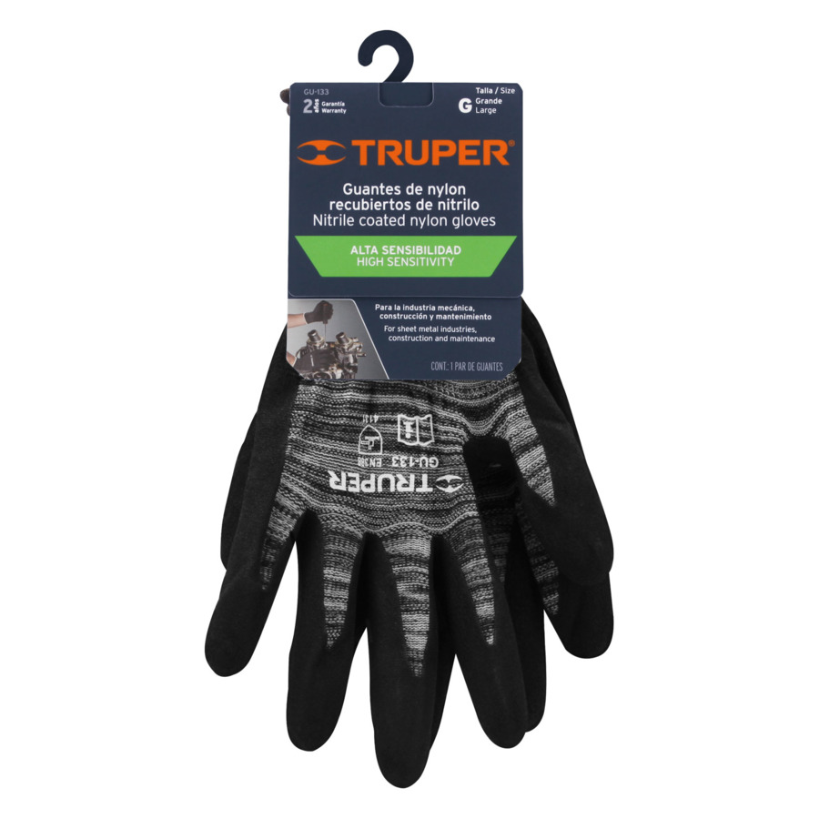 Перчатки защитные универсальные Truper, размер L, нитрил, нейлон