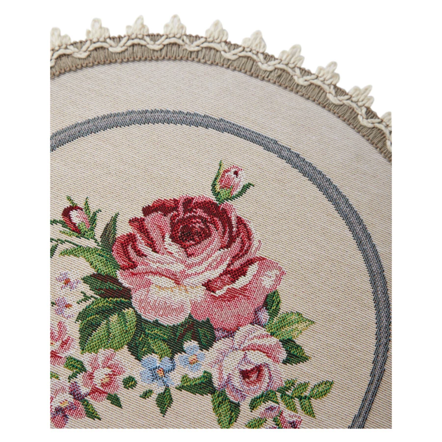 Набор салфеток подстановочных Decor de table Розы Дамаск 31 см, 2 шт, гобелен, кружево, бежевый