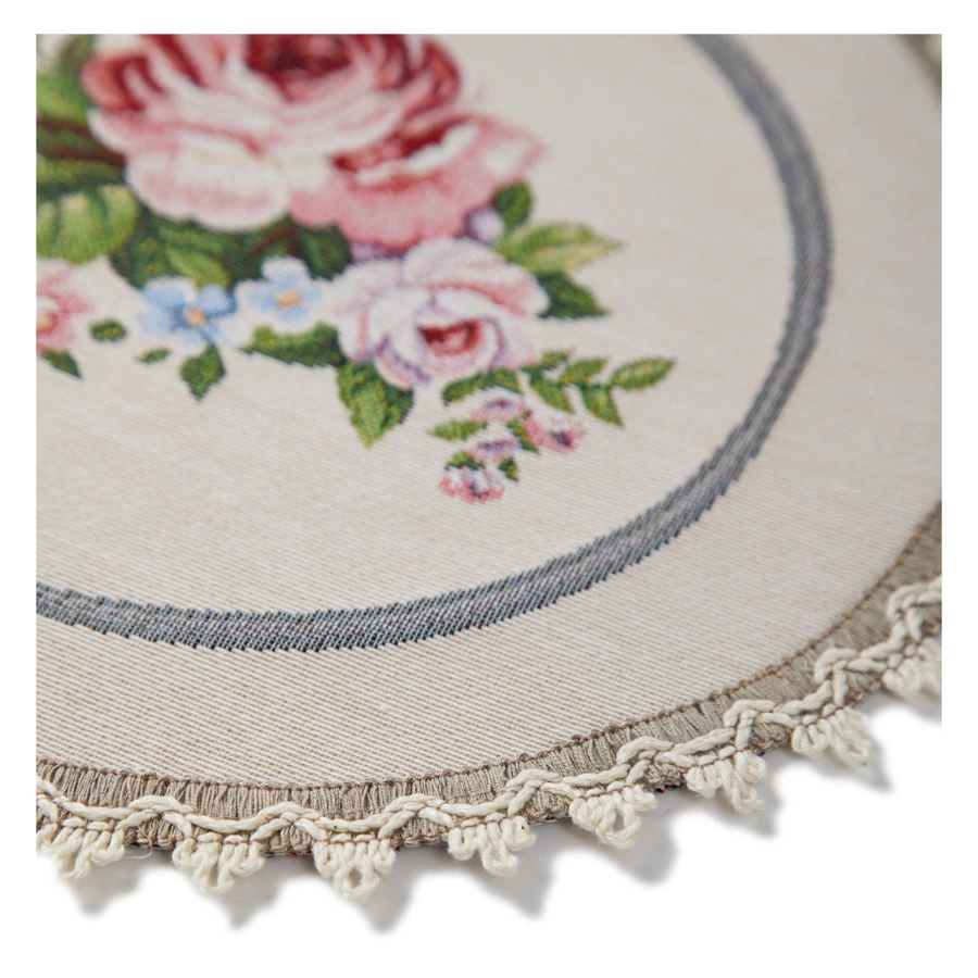 Набор салфеток подстановочных Decor de table Розы Дамаск 31 см, 2 шт, гобелен, кружево, бежевый