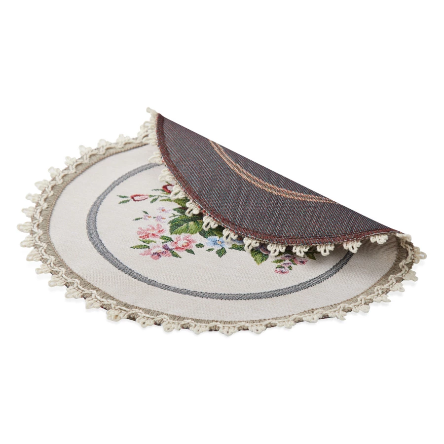 Набор салфеток подстановочных Decor de table Розы Дамаск 31 см, 2 шт, гобелен, кружево, бежевый