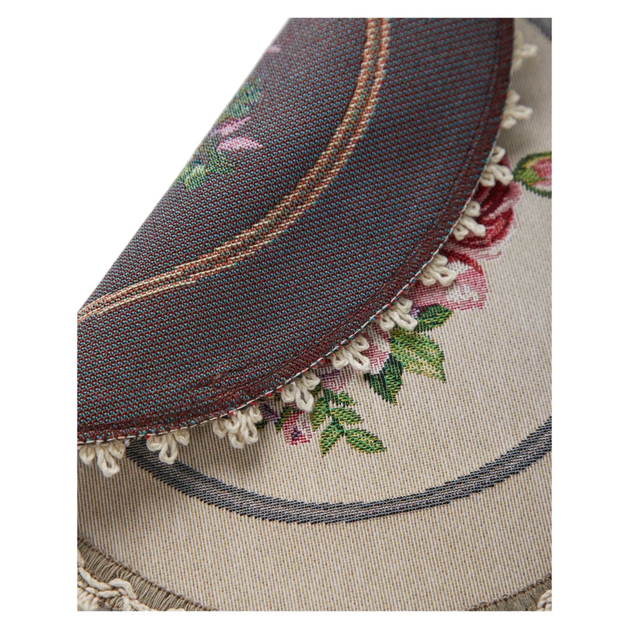 Набор салфеток подстановочных Decor de table Розы Дамаск 31 см, 2 шт, гобелен, кружево, бежевый