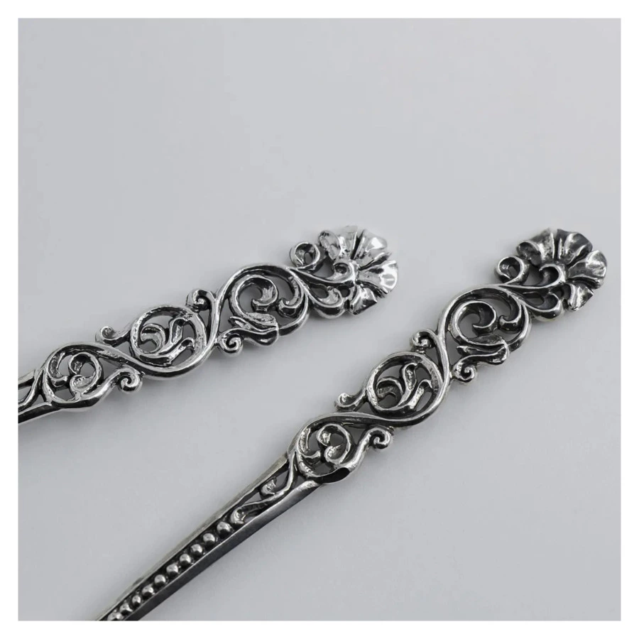 Набор чашек чайных с ложками в футляре АргентА Ангел 155 мл 132,14 г, 4 предмета, серебро 925