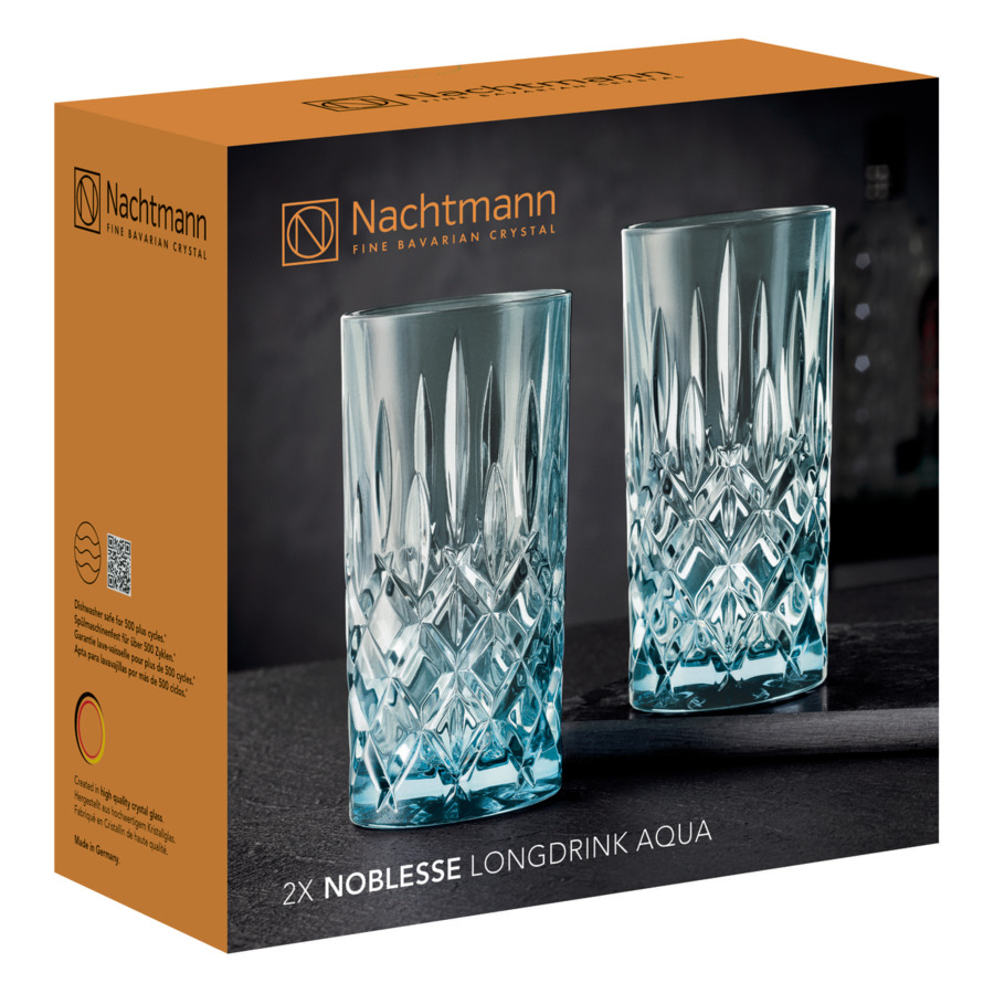 Набор стаканов для воды Nachtmann NOBLESSE COLORS 395 мл, 2 шт, стекло хрустальное, голубой, п/к