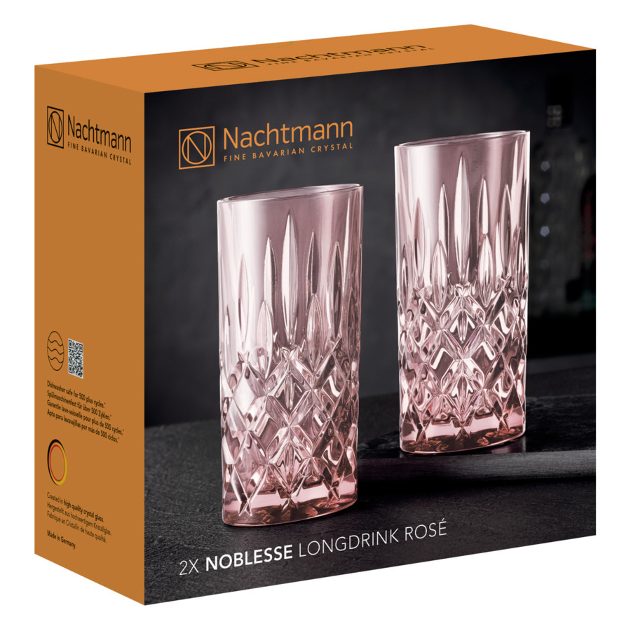 Набор стаканов для воды Nachtmann NOBLESSE COLORS 395 мл, 2 шт, стекло хрустальное, розовый, п/к