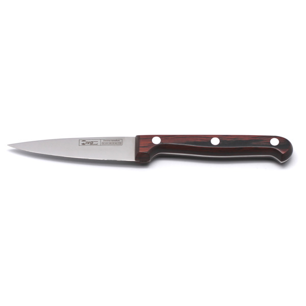 Нож для чистки с деревянной ручкой IVO Pakkawood 9 см, сталь нержавеющая