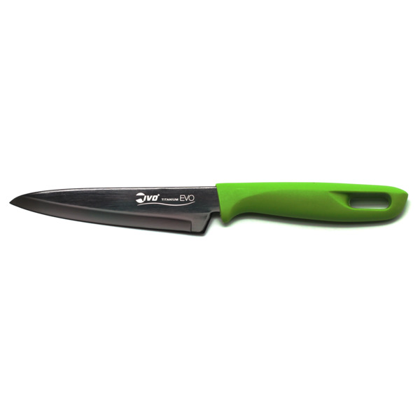 Нож овощной IVO Titanium EVO 12 см, сталь нержавеющая, зеленый