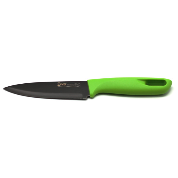 Нож овощной IVO Titanium EVO 13 см, сталь нержавеющая, зеленый