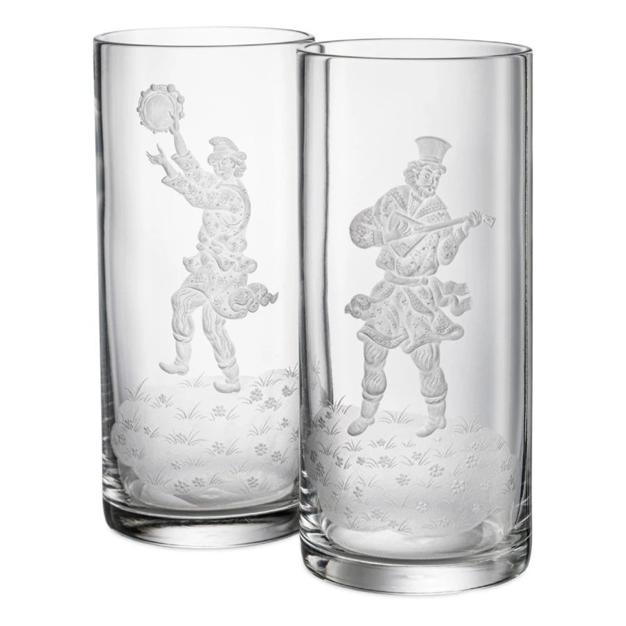Набор стаканов для воды Decor de table Народные гуляния 350 мл, 2 шт, хрусталь