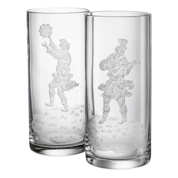 Набор стаканов для воды Decor de table Народные гуляния 350 мл, 2 шт, хрусталь