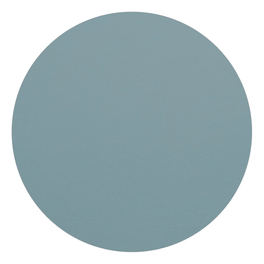 Плейсмат круглый двусторонний ADJ 40 см, кожа натуральная, небесно-голубой, эвкалипт, п/к