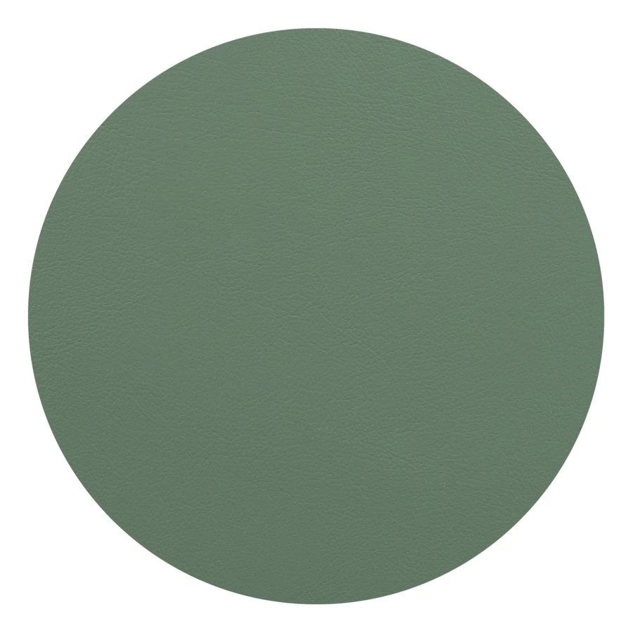 Плейсмат круглый двусторонний ADJ 40 см, кожа натуральная, небесно-голубой, эвкалипт, п/к