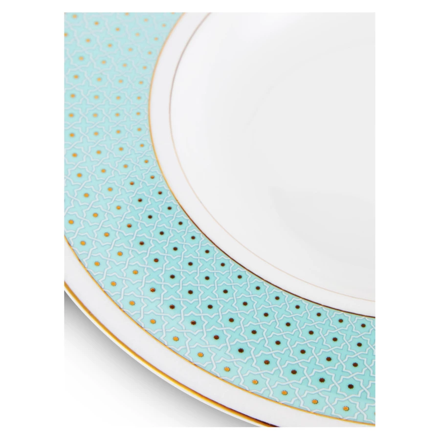 Тарелка суповая Decor de table Бирюза 24 см, фарфор костяной