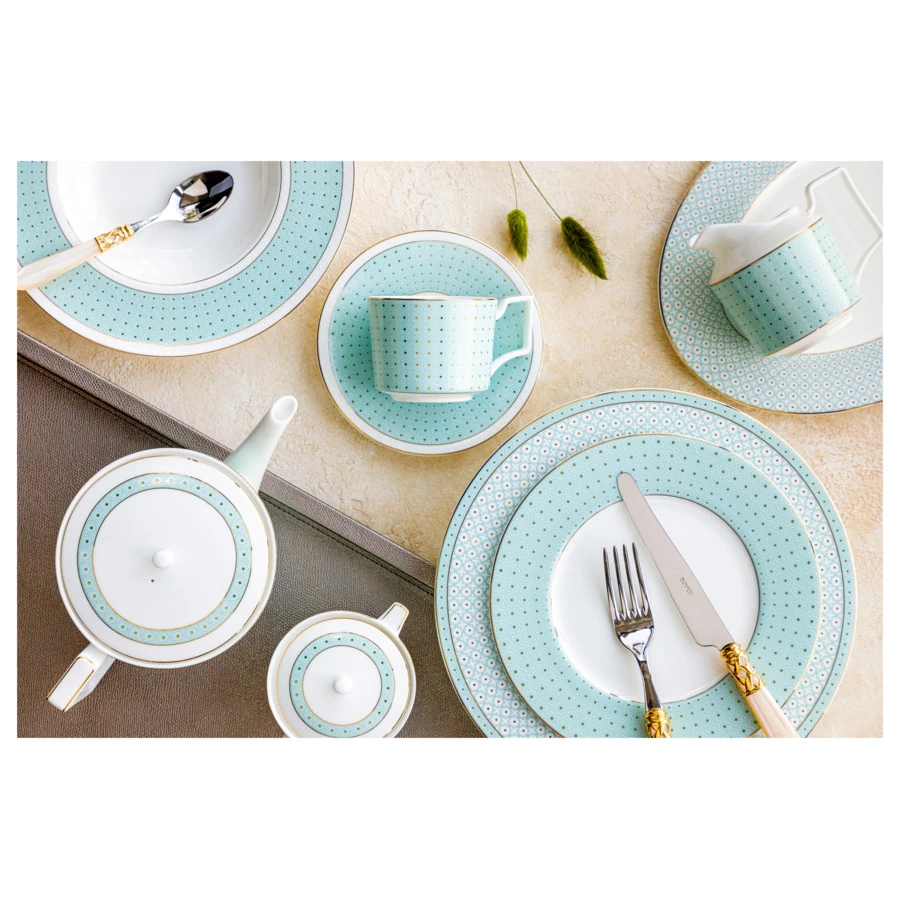 Тарелка десертная Decor de table Бирюза 16 см, фарфор костяной