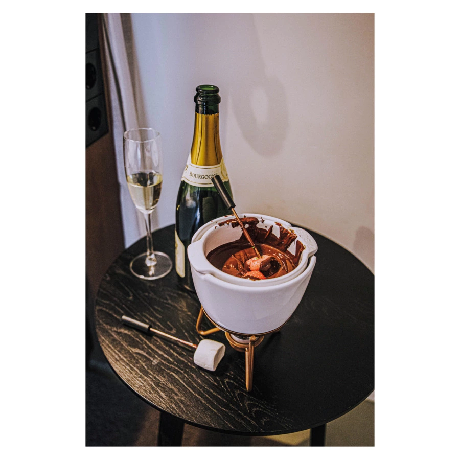 Набор для шоколадного фондю Boska Мэри 550мл, 2 вилки,16х15,5х21,5 см, керамика, сталь