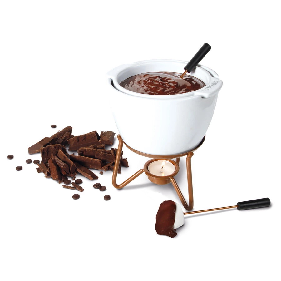 Набор для шоколадного фондю Boska Мэри 550мл, 2 вилки,16х15,5х21,5 см, керамика, сталь