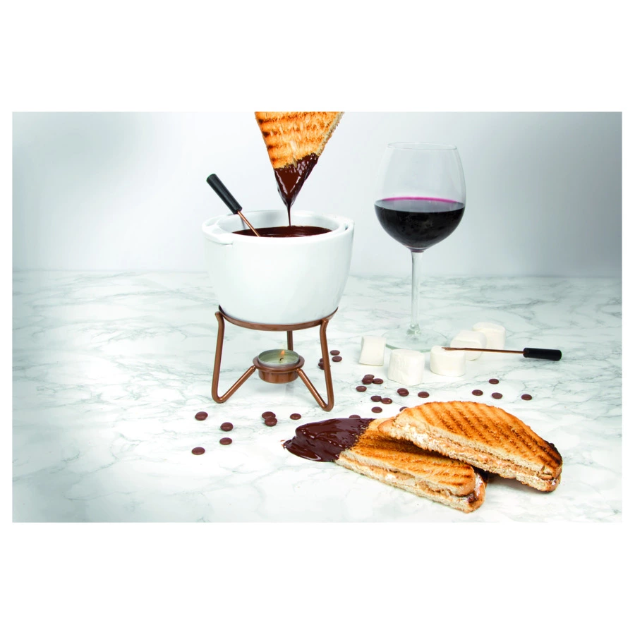 Набор для шоколадного фондю Boska Мэри 550мл, 2 вилки,16х15,5х21,5 см, керамика, сталь