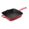 Сковорода-гриль квадратная LAVA 20 см, 1 л, чугун, красная