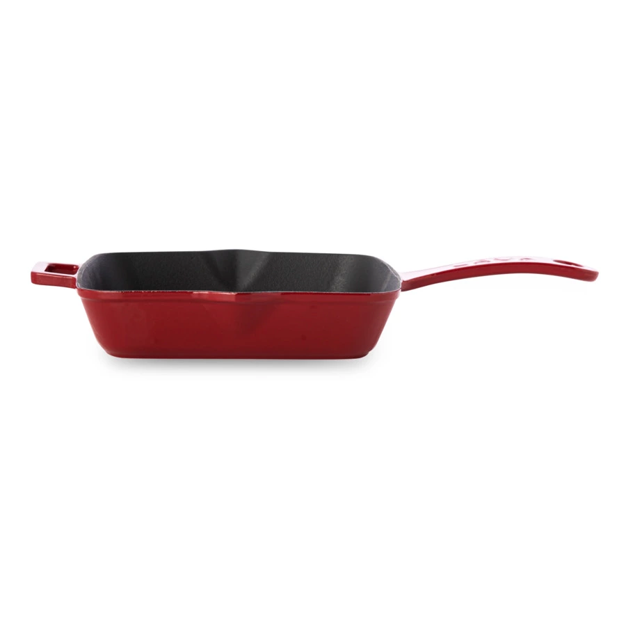 Сковорода-гриль квадратная LAVA 20 см, 1 л, чугун, красная