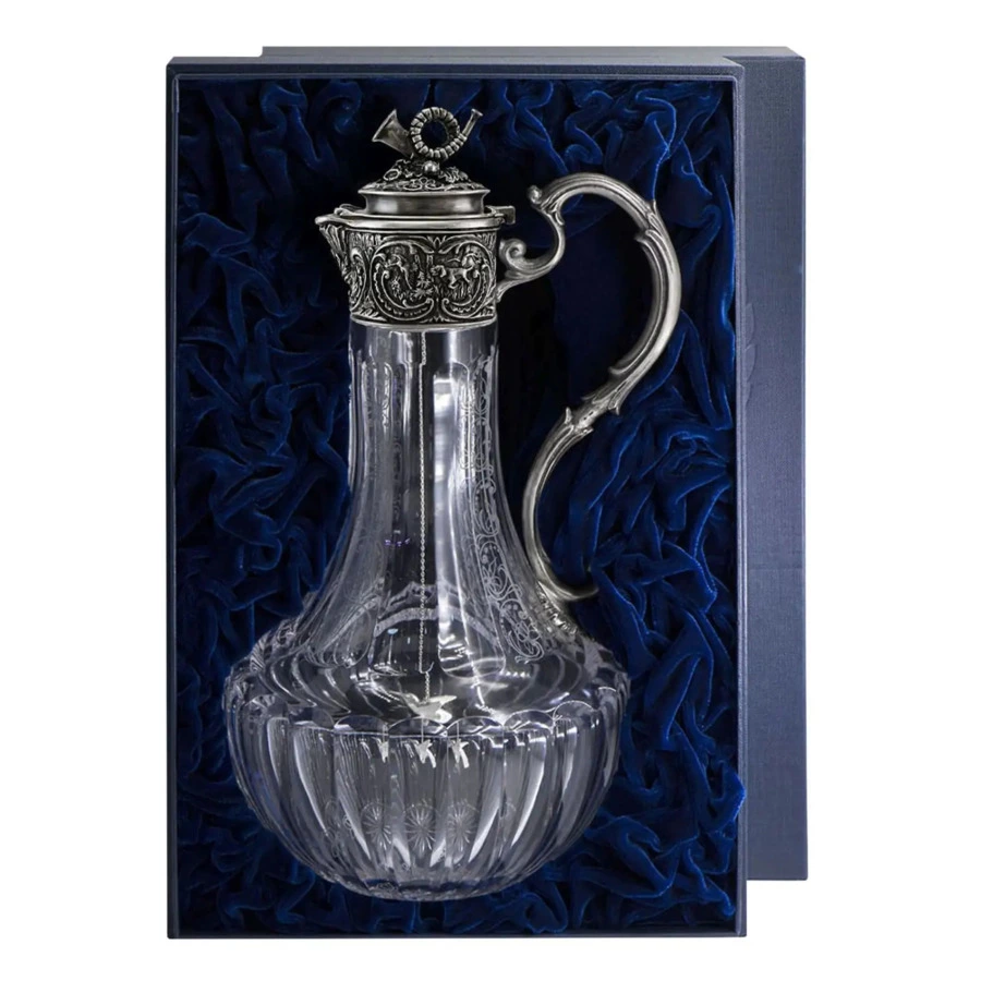 Кувшин АргентА Classic Королевская охота 2 381,26 г, серебро 925 с чернением