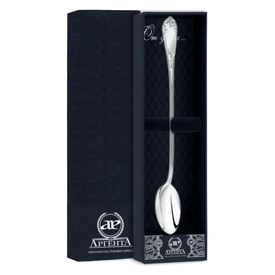 Ложка для напитков в футляре АргентА От Души Престиж 28,82 г, серебро 925
