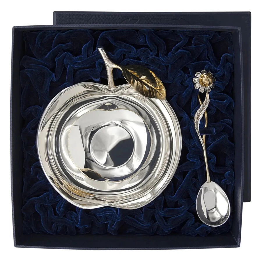 Набор для сервировки в футляре АргентА Яблоневый сад 2 предмета 147,2 г, серебро 925