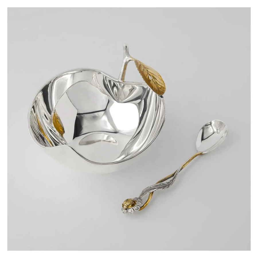 Набор для сервировки в футляре АргентА Яблоневый сад 2 предмета 147,2 г, серебро 925