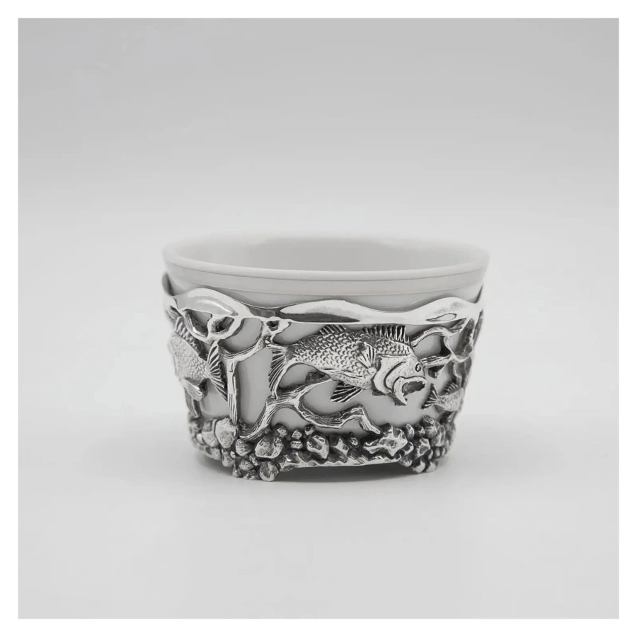 Набор для специй в футляре АргентА Рыба с чернением 72,07 г, серебро 925