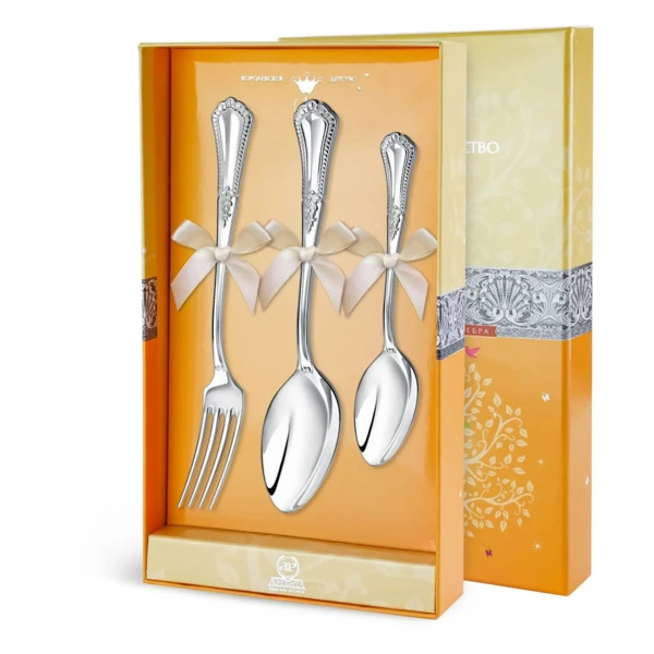 Набор десертный в футляре АргентА Classic Фаворит 119,25 г, 3 предмета, серебро 925