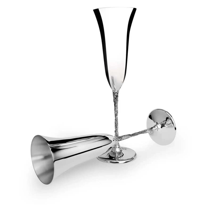 Набор фужеров гладких в футляре АргентА Classic Виноград 227,78 г, серебро 925