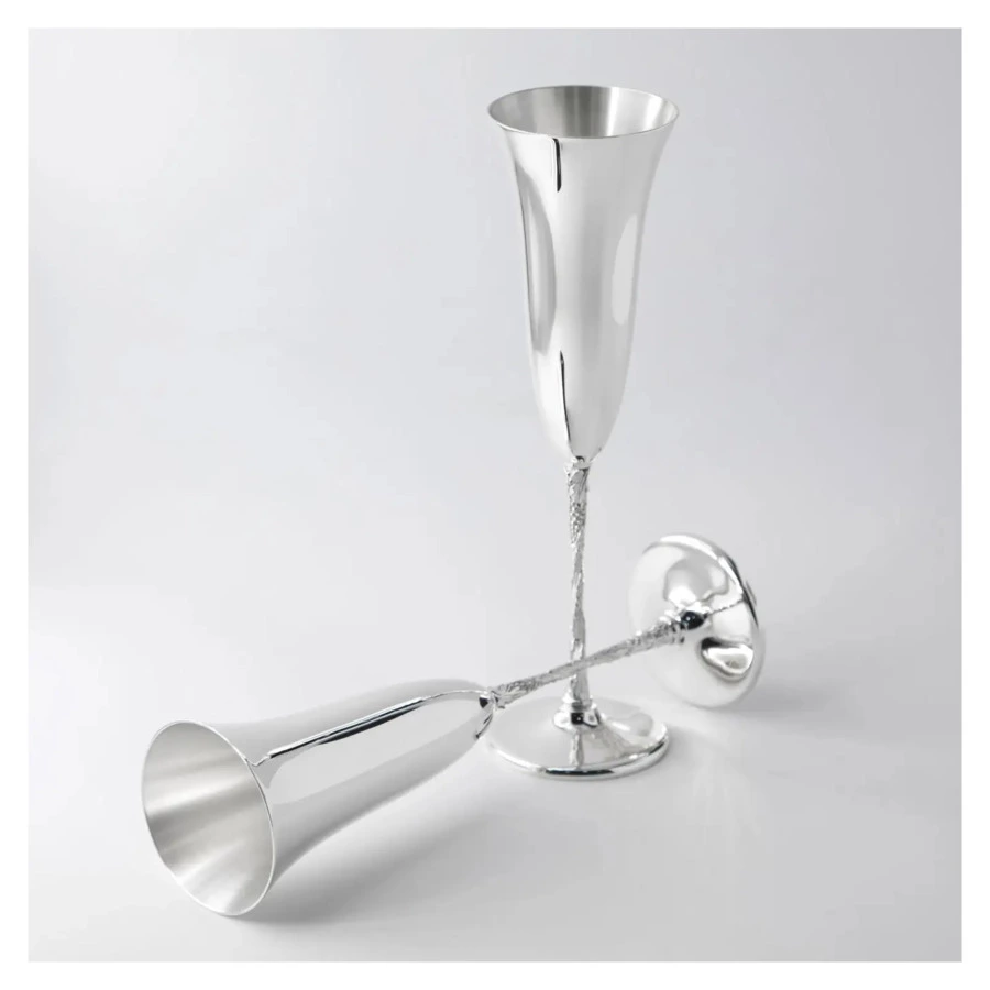 Набор фужеров гладких в футляре АргентА Classic Виноград 227,78 г, серебро 925