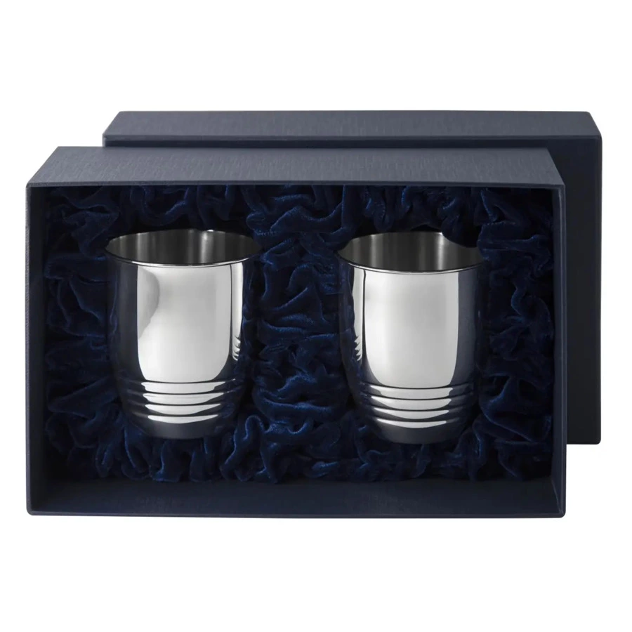 Набор стаканов рифленых в футляре АргентА Classic 177,26 г, 2 шт, серебро 925