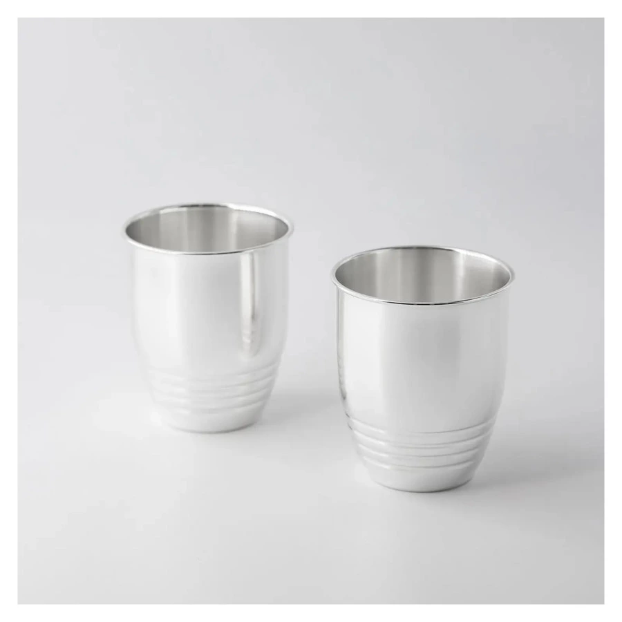 Набор стаканов рифленых в футляре АргентА Classic 177,26 г, 2 шт, серебро 925