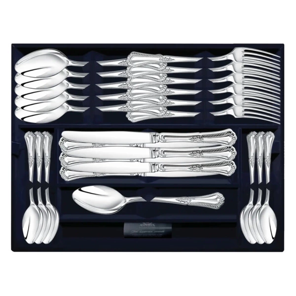 Набор столовых приборов в футляре АргентА Фаворит 1398,96 г, 24 предмета, серебро 925