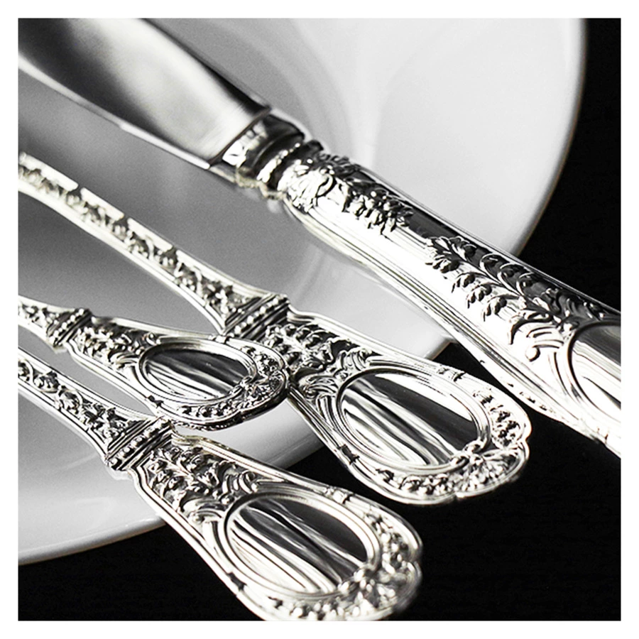 Набор столовых приборов в футляре АргентА Фамильный 2073,83 г, на 6 персон 24 предмета, серебро 925