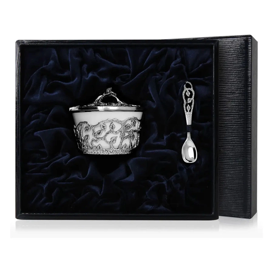 Солонка в футляре АргентА Classic Листопад 68,17 г, серебро 925