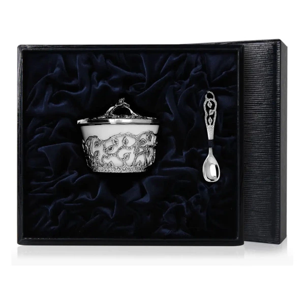 Солонка в футляре АргентА Classic Листопад 68,17 г, серебро 925