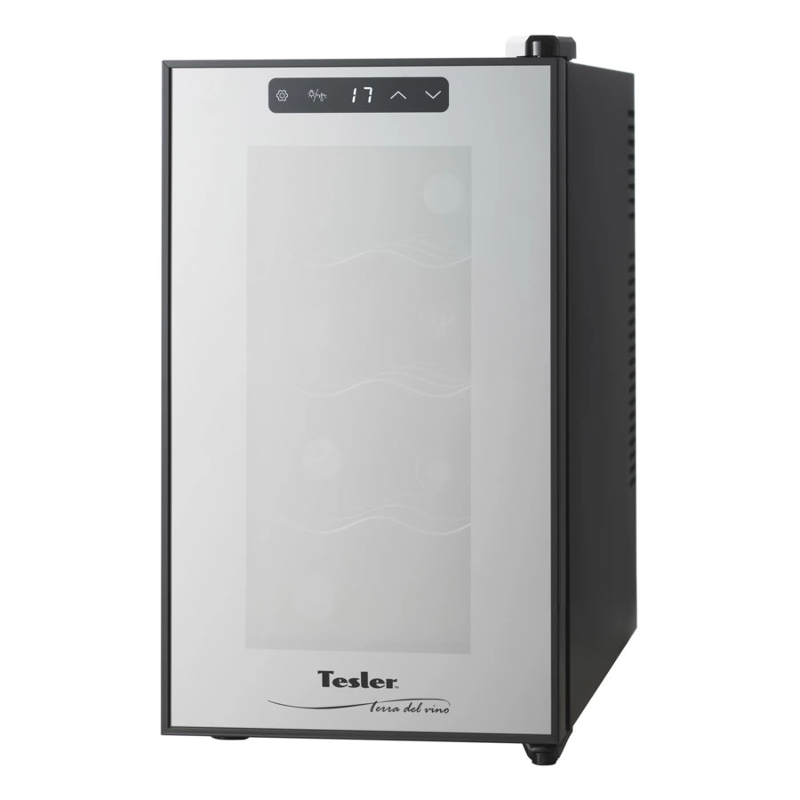 Винный шкаф на 8 бутылок TESLER WCV-080 BLACK 45х52х25,2 см, 1 зона, от +8°C до +18°C, черный