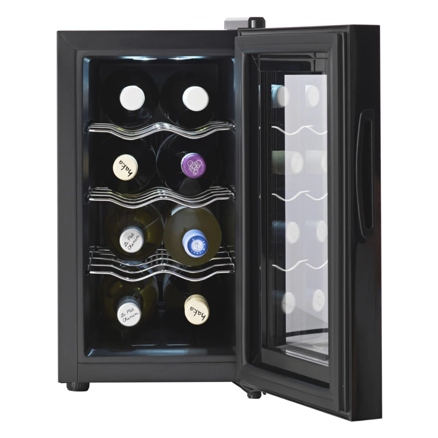 Винный шкаф на 8 бутылок TESLER WCV-080 BLACK 45х52х25,2 см, 1 зона, от +8°C до +18°C, черный