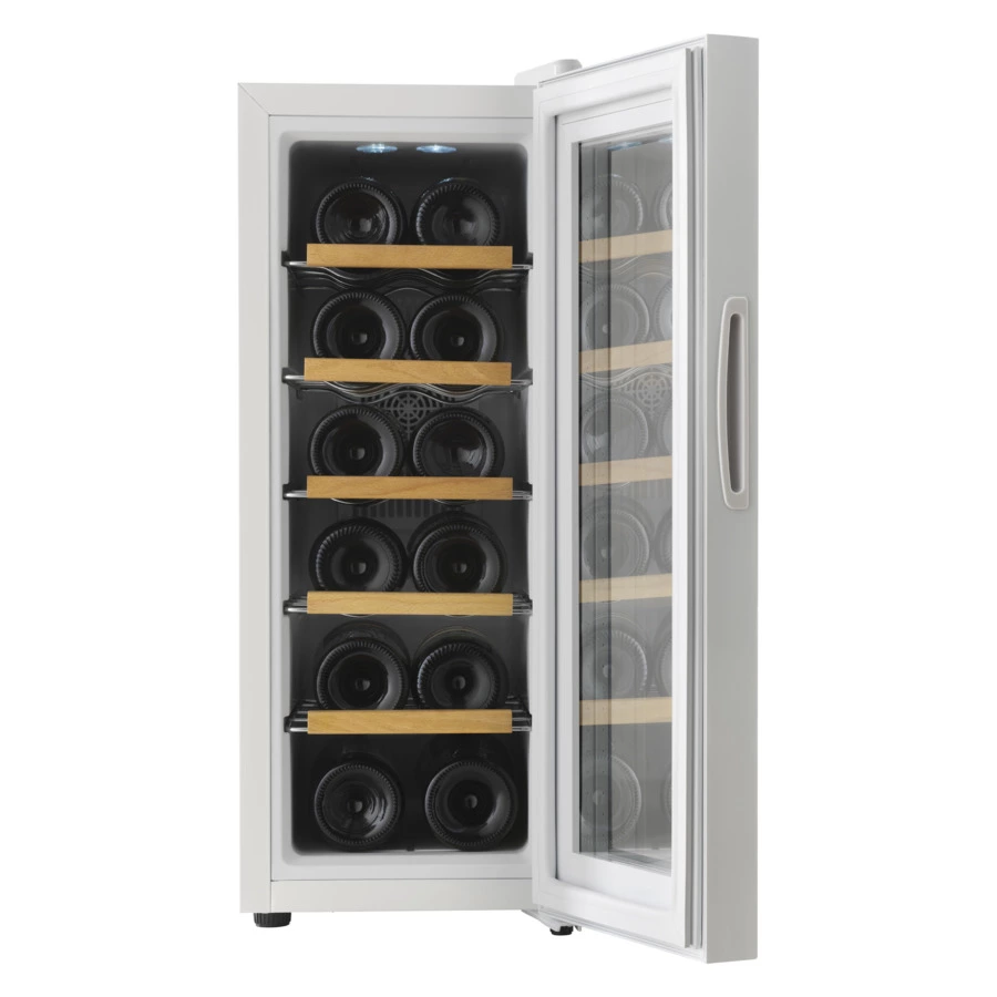 Винный шкаф на 12 бутылок TESLER WCV-125 WHITE 63,5х50х25 см, 1 зона, от +10°C до +18°C, белый