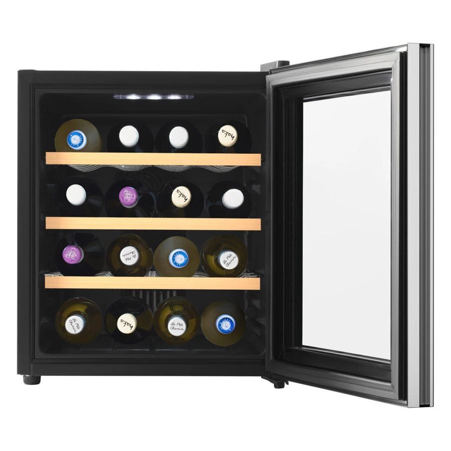 Винный шкаф на 16 бутылок TESLER WCV-160 SILVER 51,5х48,5х43 см, 1 зона, от +12°C до +18°C, серебро