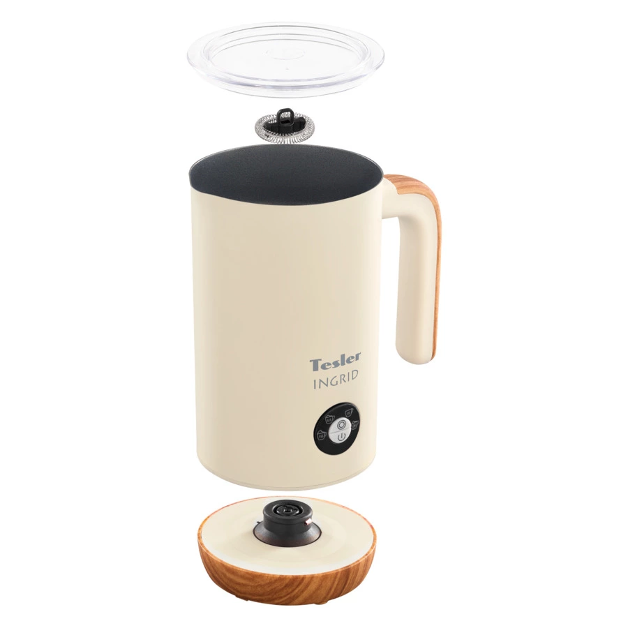 Вспениватель молока TESLER Ingrid MF-240 BEIGE 240 мл, 500 Вт, 15,1х10,5х18,3 см, сталь, бежевый